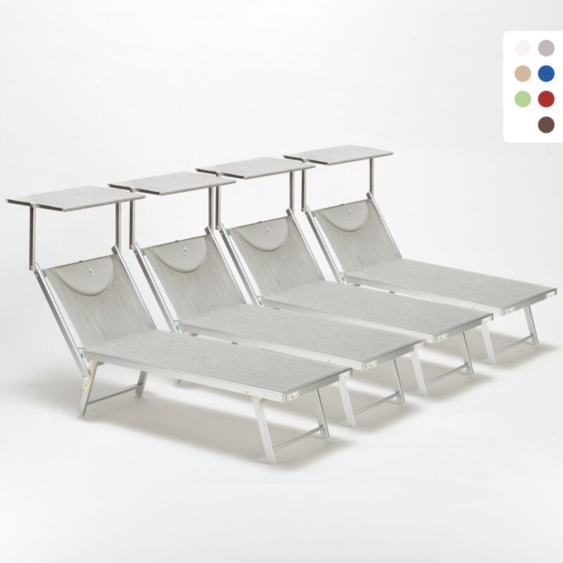 

Tumbonas Profesional Aluminio Santorini 4 Piezas | Gris