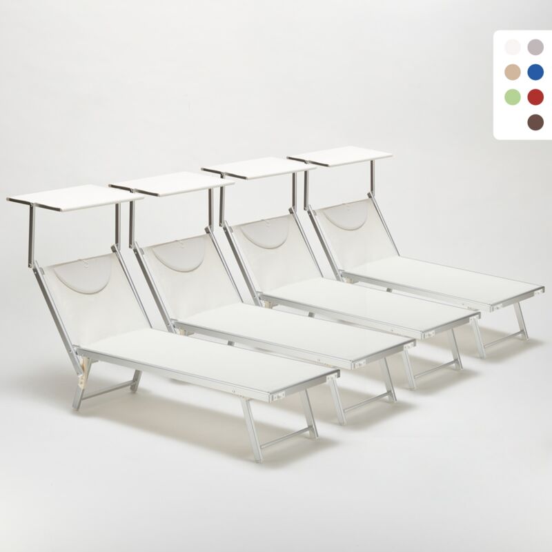 

Tumbonas Profesional Aluminio Santorini 4 Piezas | Blanco