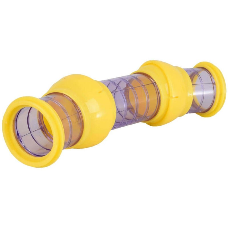 

Túnel morado y amarillo. ø 7,5 x 27,5 cm. para roedores. hámster.
