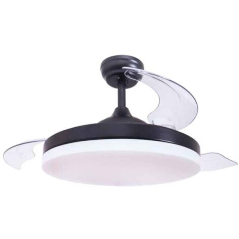 Tungati-Deckenventilator mit einstellbarem CCT-Licht und Ø107-Steuerung, 3 einziehbaren Flügeln DC Schwarz