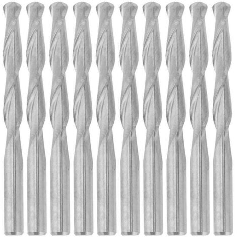 Tungsten Lot de 10 fraises à spirale CNC pour bois acrylique PVC 3,175 mm