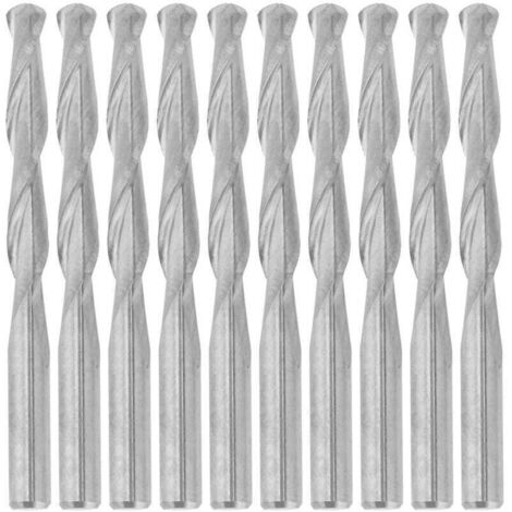Tungsten Lot de 10 fraises à spirale CNC pour bois acrylique PVC 3,175 mm