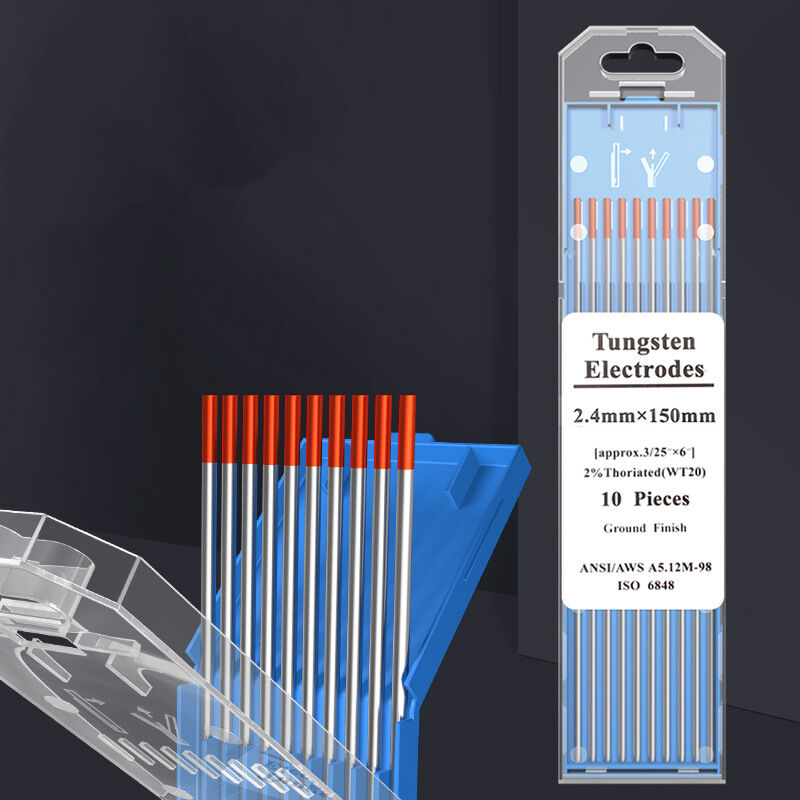 Tungsten needle, tungsten rod electrode for arc welding machine, (red head 2.4X150, 10pcs/box)