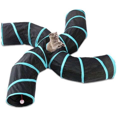 Tunnel Cat Indoor 4 Way Pet Tunnel De Jeu Tunnel Pliable Tube Kitty Tunnel Peek Trou Jouets Pour Animaux Jouets Pour Chats Chiots Lapins