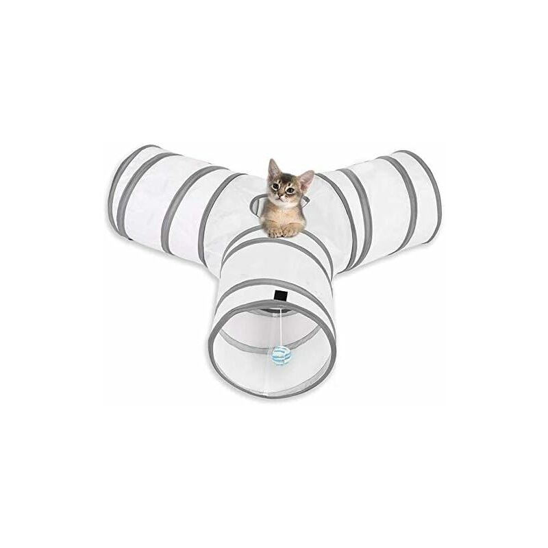 Fei Yu - Tunnel Chat Jeu Chat,Tunnel Lapin Pet Tunnel 3 Way Crinkle Tunnel Tube Pliable Jouet pour Les Chats Lapins, Chiens, Animaux de Compagnie