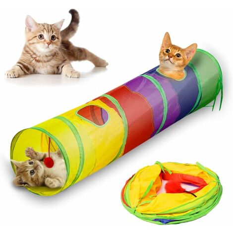 Tunnel de chat, Andiker Pet Tunnel Tube Jouet pliant intérieur Jouets de plein air pour Puzzle Exercer Cacher Entraînement et Courir avec Fun Ball