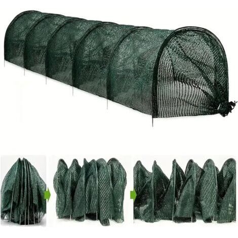 Tunnel de Croissance Pliable, Réutilisable Réseau des plantes de serre Tunnel pour Couvrir Les Jardin, Légumes und Tomate, Contre Les parasites et Les Oiseaux, Vert 3m