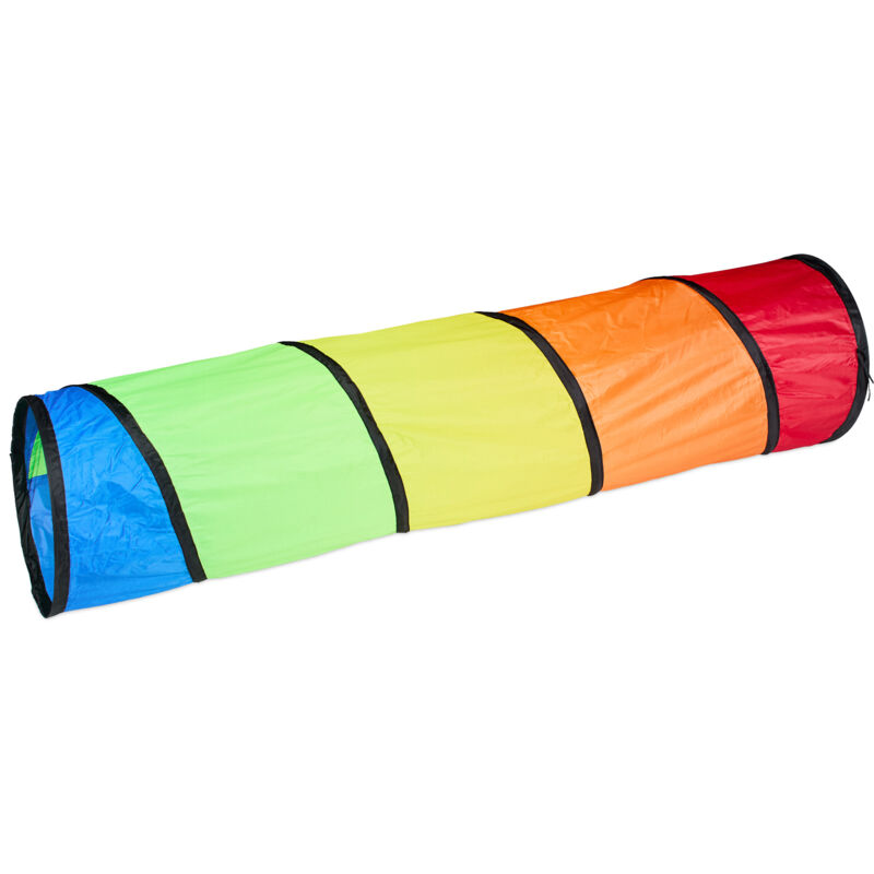 Relaxdays - Tunnel de jeu pour enfants, 180 x ø 46 cm, système pop-up, pour parcours motricité, polyester, coloré