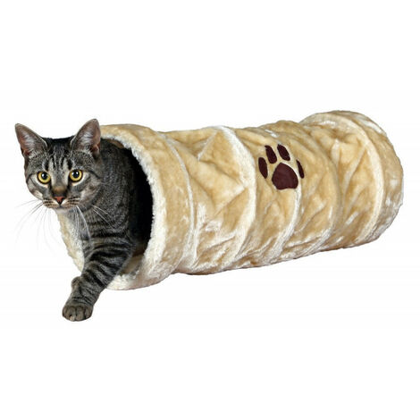 Tunnel de jeu, peluche beige ø 22 × 60 cm pour Chat - Trixie