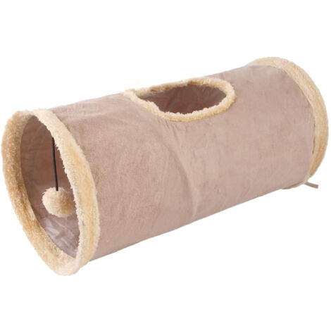 Tunnel de jeu pliable en daim pour chats et petits animaux, idéal pour les chats et petits animaux.