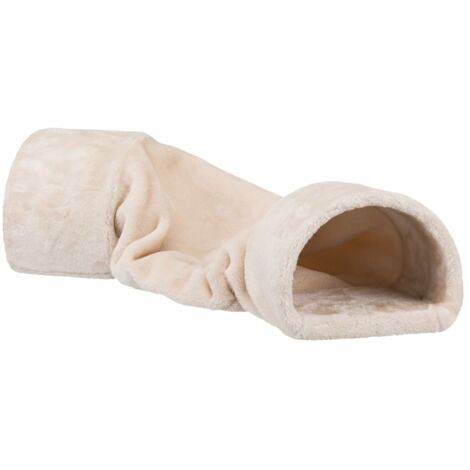 Tunnel morbido in peluche 27x21x80cm beige per conigli e roditori