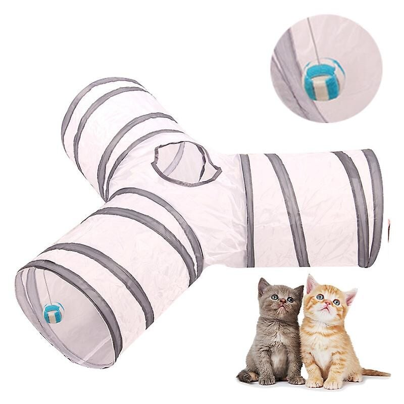 Tunnel pour chat à 3 voies en forme de Y Tunnel pour chat pliable de 30 cm