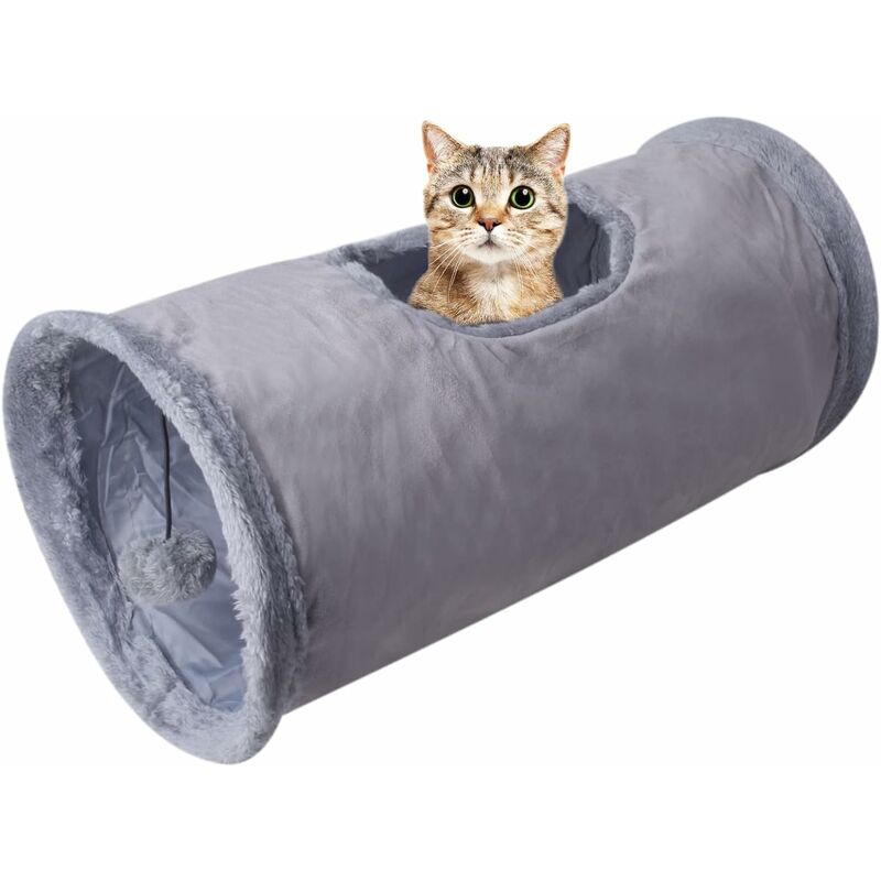 l&h-cfcahl - tunnel pour chat, jouet tunnel pour chat en daim, road tunnel pour chat, tunnel chat chaton lapin chiot furet en tissu, tunnel pour chat