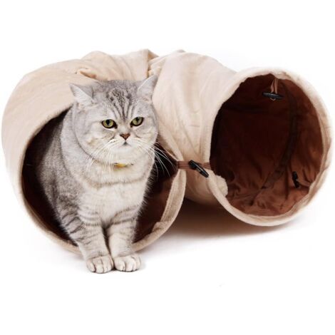 Tunnel pour chat Road Cat avec 2 trous, jouet souple et pliable avec crochet de suspension