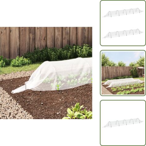 Tunnels en filet 2 pcs 1,5x5 m fibre de verre et PP - Tunnel De Jardin - Serre De Jardin - Protection Des Plantes - Filets De Jardin - Abri Pour Plantes