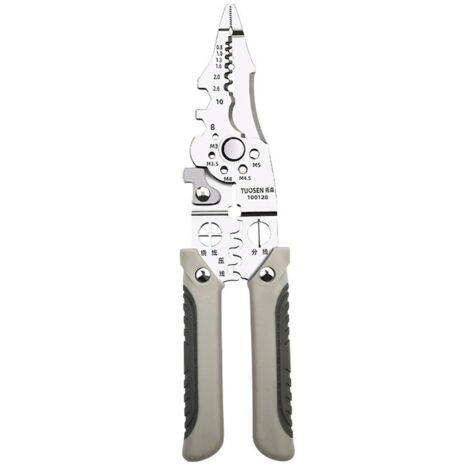 Tuosen 100128 Multifunktions-Abisolierzange für Elektriker, 21,7 x 5,5 x 1,8 cm, automatische Anpassung, abisolieren, schneiden und crimpen, professionelles Werkzeug