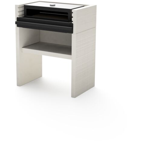 TUOZI - Barbacoa de Obra para Carbón Modelo VENIT FLEX (Gris/Blanco - 78 x 47 x 95 cm) REF: 8062 - Uso en Exteriores
