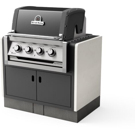 TUOZI - Barbecue fixe à gaz modèle KITAWAY GAS encastrable Regal 420 (Gris/Blanc - 98 x 73 x 119 cm) REF: T00205 - Idéal extérieur
