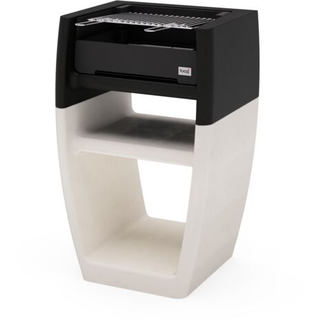 TUOZI - Barbecue fixe pour bois et charbon modèle EGO CORTA (Blanc/Noir - 60 x 47 x 95 cm) REF: 8001 - Compact, idéal petits espaces