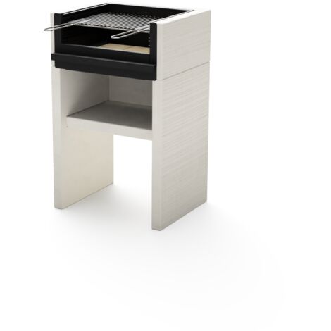 TUOZI - Barbecue fixe pour bois et charbon modèle VENIT FLEX (Gris/Blanc - 59 x 47 x 95 cm) REF: 4401 - Conception robuste, parfait extérieur