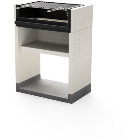 TUOZI - Barbecue fixe pour bois et charbon modèle VENIT FLEX (Gris/Blanc - 78 x 47 x 106 cm) REF: T00173 - Grande résistance, extérieur