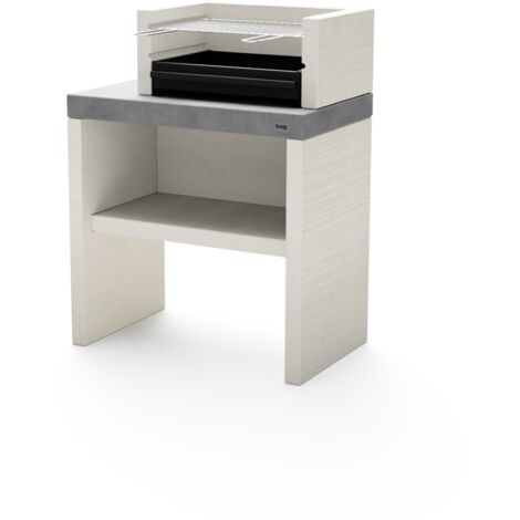 TUOZI - Barbecue fixe pour charbon modèle PLAN 1 (Gris/Blanc - 78 x 47 x 102 cm) REF: 8025 - Design robuste, cuisson optimale