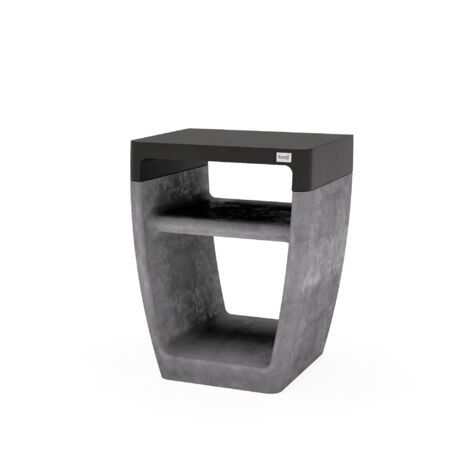 TUOZI - Caballete lateral EGO para Barbacoa de Obra Prefabricada (Gris, negro - 60 x 47 x 47 cm) - Uso en Exteriores