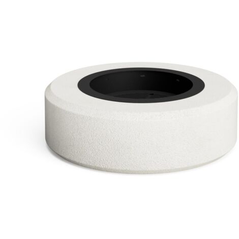 TUOZI - Foyer de Jardin GRAVITAS - 99 x 99 x 30 - Couleur Blanc Texturé. Brasero d'extérieur pour jardin fabriqué en béton