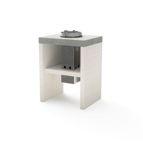 TUOZI - Fusée VENIT 59 pour Barbecue en Béton Préfabriqué (Blanc, Gris - 59 x 47 x 47 cm) - Usage Extérieur