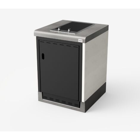 TUOZI - Module de support KITAWAY ELECTRIC Plaque de cuisson 61 pour Barbecue en Béton Préfabriqué (Blanc, Gris - 61 x 63 x 63 cm) - Usage Extérieur