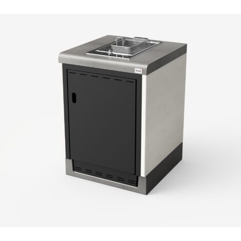 TUOZI - Module de support KITAWAY ELECTRIC Plaque de cuisson 61 pour Barbecue en Béton Préfabriqué (Blanc, Gris - 61 x 63 x 63 cm) - Usage Extérieur