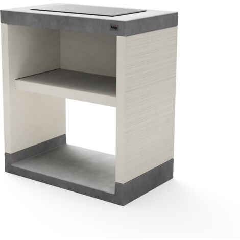 TUOZI - Module de support PLAN/VENIT Electric 78 pour Barbecue en Béton Préfabriqué (Blanc, Gris - 78 x 47 x 47 cm) - Usage Extérieur