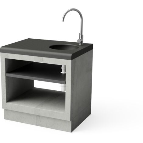TUOZI - Module de support Plaques de cuisson KITAWAY ELECTRIC pour Barbecue en Béton Préfabriqué (Blanc, Gris - 84 x 63 x 63 cm) - Usage Extérieur