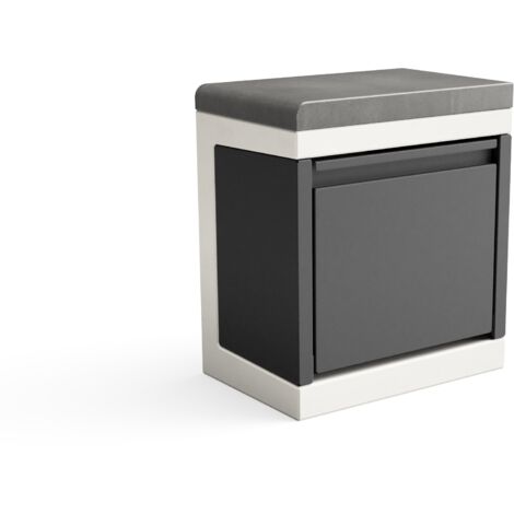 TUOZI - Module de support Poubelle de Recyclage KITAWAY pour Barbecue en Béton Préfabriqué (Blanc, Gris - 42 x 63 x 63 cm) - Usage Extérieur