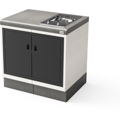 TUOZI - Module de support pour plans de travail KITAWAY GAS pour Barbecue en Béton Préfabriqué (Blanc, Gris - 84 x 63 x 63 cm) - Usage Extérieur