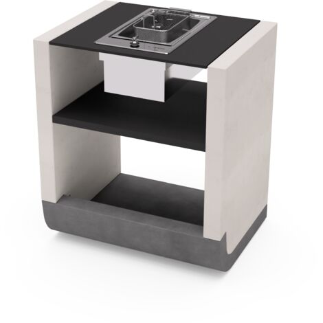 TUOZI - Module de support SUD Électrique pour Barbecue en Béton Préfabriqué (Blanc, Gris, Noir - 81 x 60 x 60 cm) - Usage Extérieur