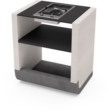 TUOZI - Module de support SUD Gaz pour Barbecue en Béton Préfabriqué (Blanc, Gris, Noir - 81 x 60 x 60 cm) - Usage Extérieur