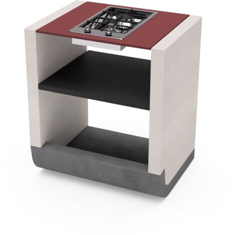 TUOZI - Module de support SUD Gaz pour Barbecue en Béton Préfabriqué (Blanc, Gris, Rouge - 81 x 60 x 60 cm) - Usage Extérieur