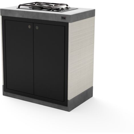 TUOZI - Module Stand PLAN/VENIT Gaz 78 pour Barbecue en Béton Préfabriqué (Blanc, Gris, Noir - 78 x 47 x 47 cm) - Usage Extérieur