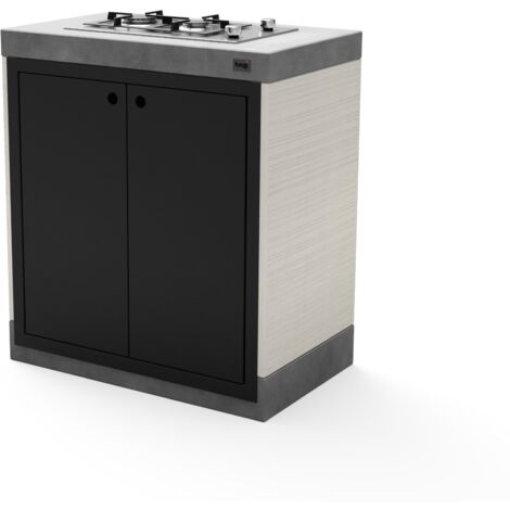 TUOZI - Module Stand PLAN/VENIT Gaz 78 pour Barbecue en Béton Préfabriqué (Blanc, gris, noir - 78 x 47 x 47 cm) - Usage Extérieur