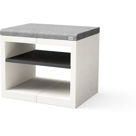 TUOZI - Módulo de soporte KITAWAY para Barbacoa de Obra Prefabricada (Blanco, Gris - 84 x 63 x 63 cm) - Uso en Exteriores