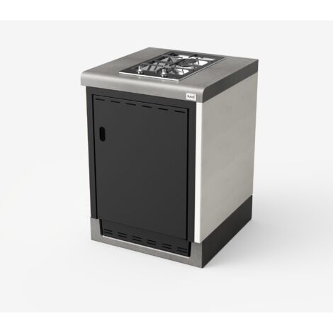 TUOZI - Módulo de soporte para encimera KITAWAY GAS 61 para Barbacoa de Obra Prefabricada (Blanco, Gris - 61 x 63 x 63 cm) - Uso en Exteriores