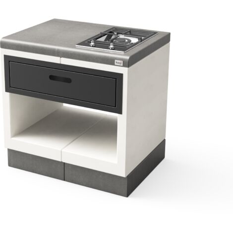 TUOZI - Módulo de soporte para encimeras KITAWAY GAS para Barbacoa de Obra Prefabricada (Blanco, Gris - 84 x 63 x 63 cm) - Uso en Exteriores
