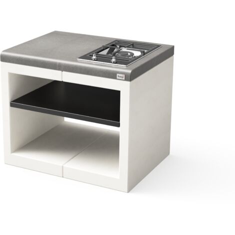 TUOZI - Módulo de soporte para encimeras KITAWAY GAS para Barbacoa de Obra Prefabricada (Blanco, Gris - 84 x 63 x 63 cm) - Uso en Exteriores