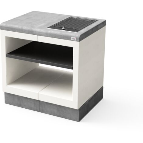 TUOZI - Módulo de soporte Placas de cocina KITAWAY ELECTRIC para Barbacoa de Obra Prefabricada (Blanco, Gris - 84 x 63 x 63 cm) - Uso en Exteriores