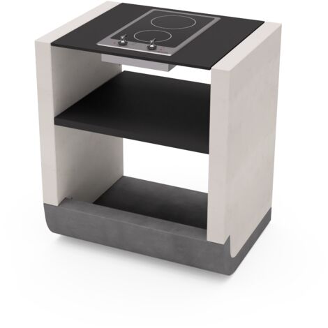 TUOZI - Módulo de soporte SUD Eléctrico para Barbacoa de Obra Prefabricada (Blanco, gris, negro - 81 x 60 x 60 cm) - Uso en Exteriores