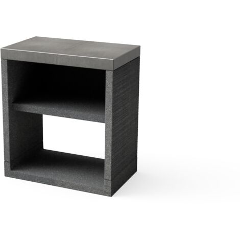 TUOZI - MÓDULO STAND NEGRO VENIT 78 para Barbacoa de Obra Prefabricada (Gris oscuro - 78 x 47 x 47 cm) - Uso en Exteriores