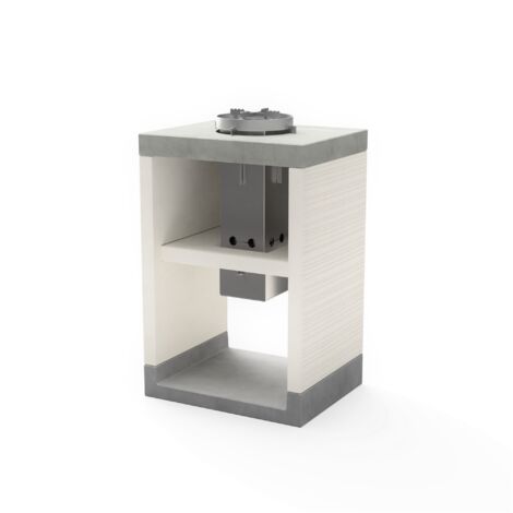 TUOZI - VENIT ROCKET 59 pour Barbecue en Béton Préfabriqué (Blanc, Gris - 59 x 47 x 47 cm) - Usage Extérieur