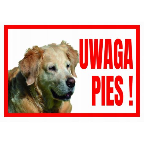 TUP-8 Warnschild VORSICHT HUND GOLDENES R