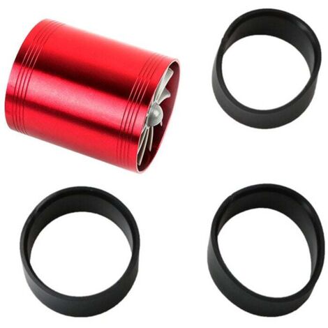 Turbina de admisión de aire KZQ, de aleación de aluminio y caucho, con ventilador doble, supercargador y turbo de bajo consumo (rojo)